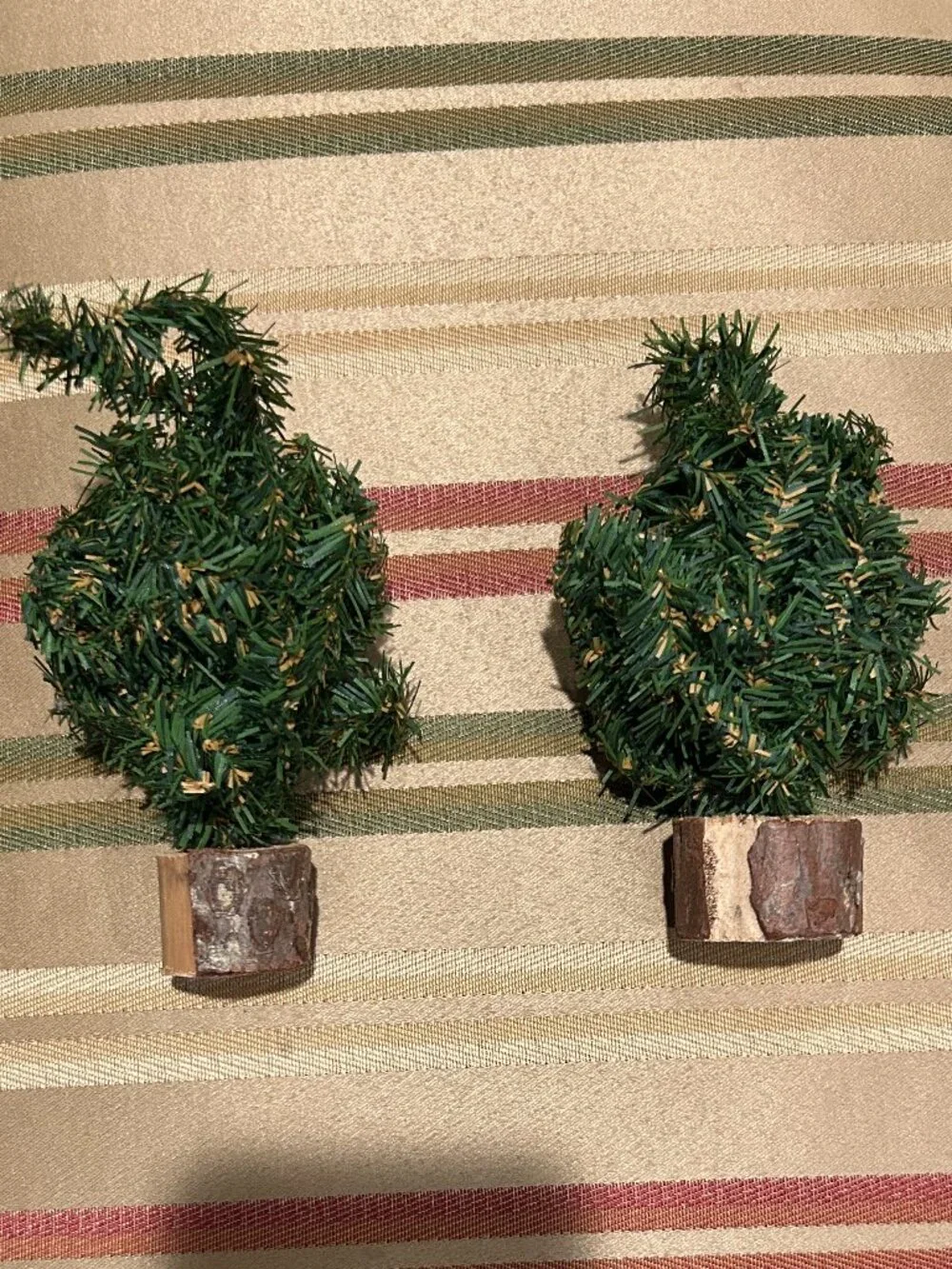 Vintage Set of (2) Mini Christmas Trees BENDABLE BRANCHES